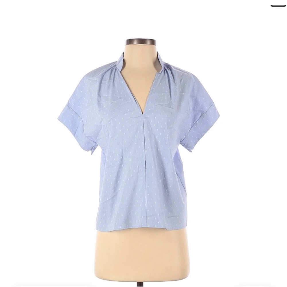 Waverly Grey Suzi Women’s Top XS short sleeve Blue white
